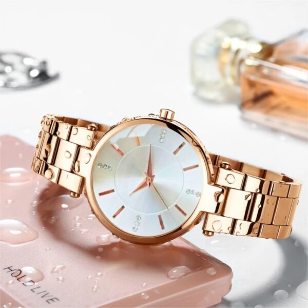 1751136409 Oculus Ladies Woman Analogue Wrist Watch Rose Gold Chain Bracelet Strap Diamond Studded Dial Watch for Girl.jpg