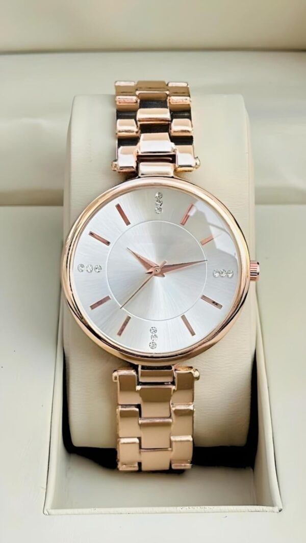 1751136410 Oculus Ladies Woman Analogue Wrist Watch Rose Gold Chain Bracelet Strap Diamond Studded Dial Watch for Girl.jpg