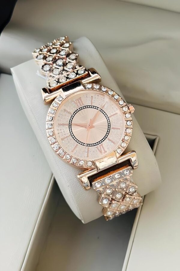 1751155680 STYLEDOSE Luxury Dial with Roman Marker in Diamond Studded Round case with brecelet Strap Stylish Quartz.jpg