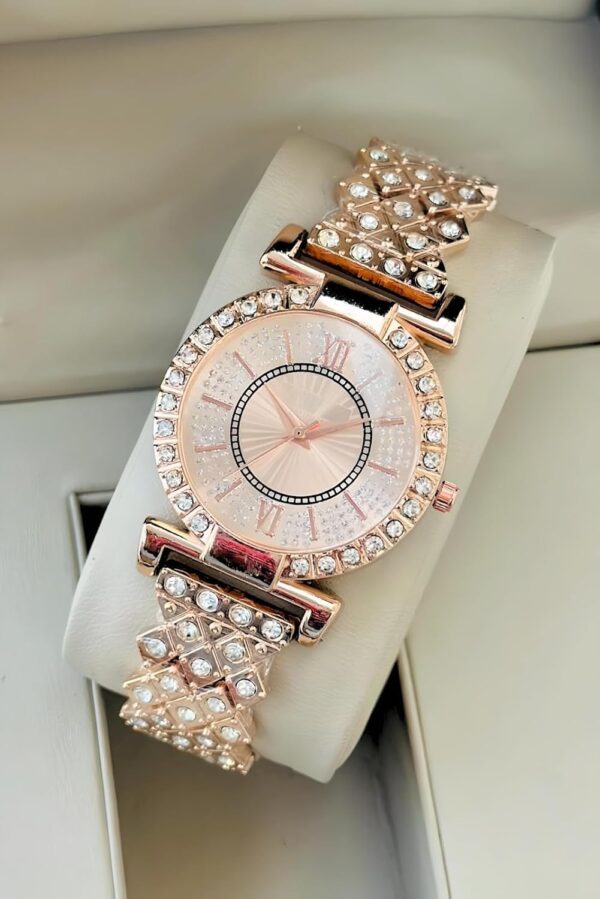 1751155681 STYLEDOSE Luxury Dial with Roman Marker in Diamond Studded Round case with brecelet Strap Stylish Quartz.jpg