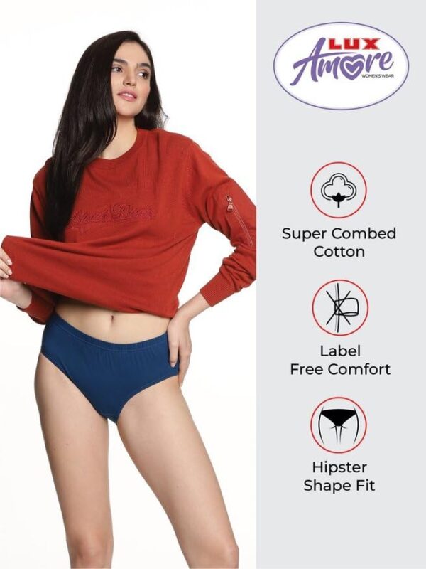 1751173372 Lux Amore Womens High Coverage Super Combed Cotton Elastane Stretch Mid Waist Hipster Panties with Concealed.jpg