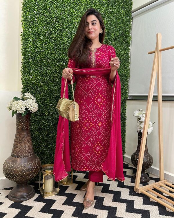 1751179600 GoSriKi Womens Rayon Viscose Straight Bandhej Printed Kurta with Pant Dupatta.jpg