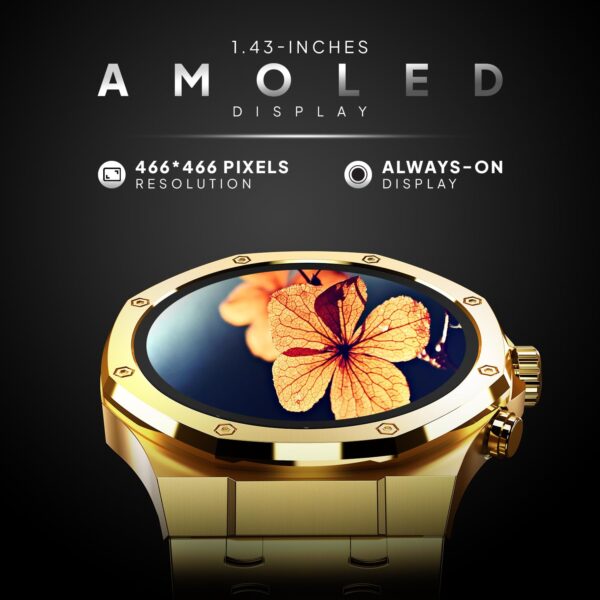 1751180097 Fire Boltt Royale Luxury Stainless Steel Smart Watch 36.32mm 1.43 inch AMOLED Display Always On 750 NITS.jpg
