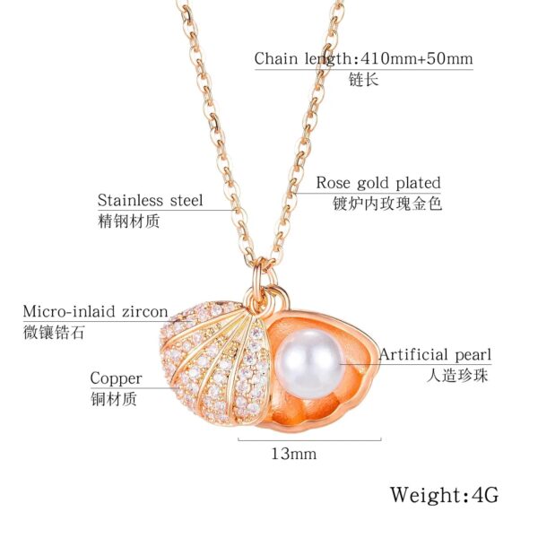 1751186810 MEENAZ Pendant For Girls Women Ladies girlfriend Wife Moti Shell Pearl Necklace locket long chain Rose gold.jpg