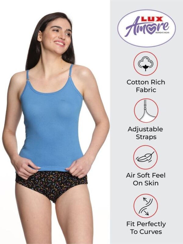 1751205476 Lux Amore Womens Cotton Rich Camisole with Adjustable StrapPack of 3Color May Vary.jpg