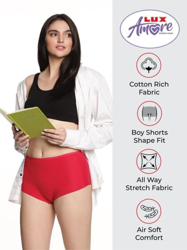 1751207439 Lux Amore Womens High Coverage Super Combed Cotton Elastane Stretch Mid Waist Boy Shorts with Concealed Waist.jpg