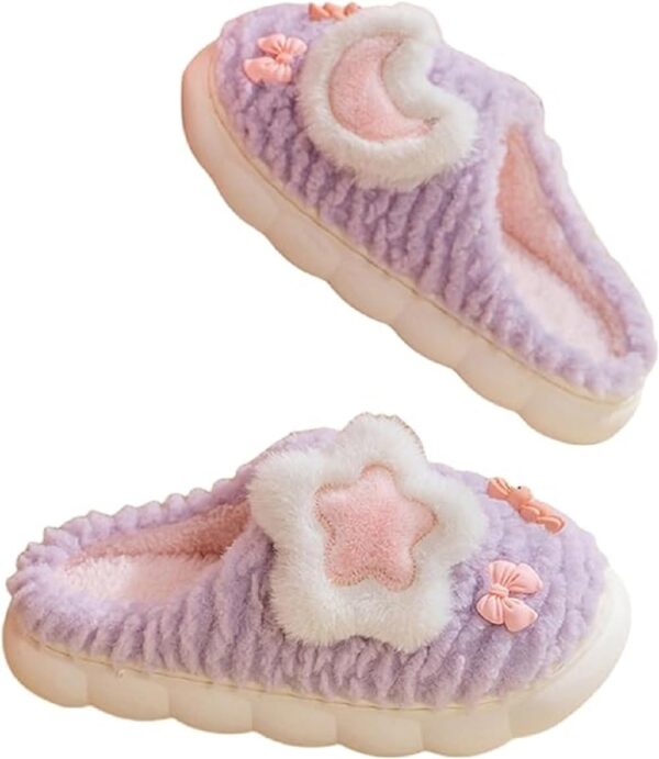 Panihari Warm Slipper for Women's Fur Closed Toe Intresting Star
