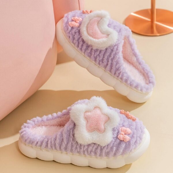 1751208510 Panihari Warm Slipper for Womens Fur Closed Toe Intresting Star Winter Fashion for House Bedroom Home.jpg