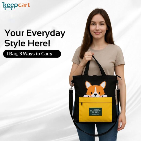 KeepCart Canvas Tote Bag for Women Ladies Girls for School,