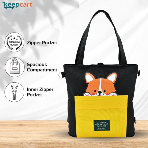 1751214600 KeepCart Canvas Tote Bag for Women Ladies Girls for School College Office Travel Shopping Daily Use 3 in.jpg