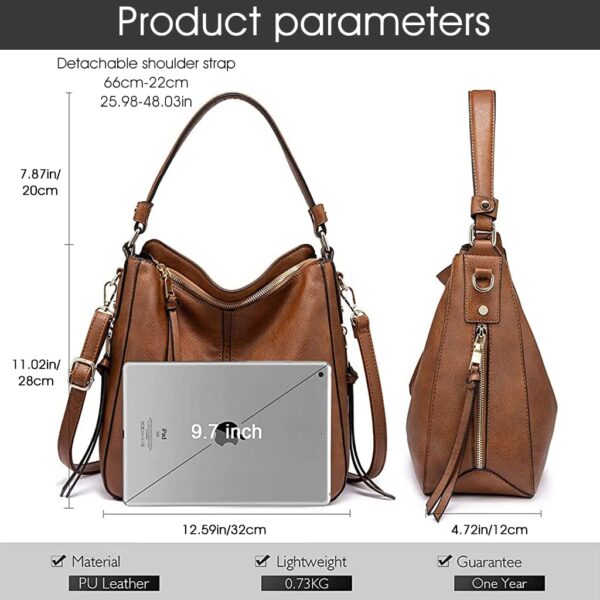 1751252734 Zibuyu� Tote Handbag for Women Girls Stylish Fashion Faux Leather Tote Shoulder Bag Classic Solid Color.jpg