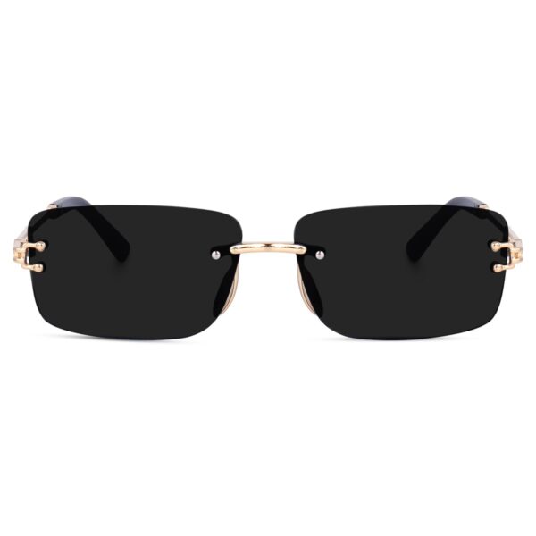 Dervin UV Protected Retro Rectangular Rimless Sunglasses for Men and Women - Image 3