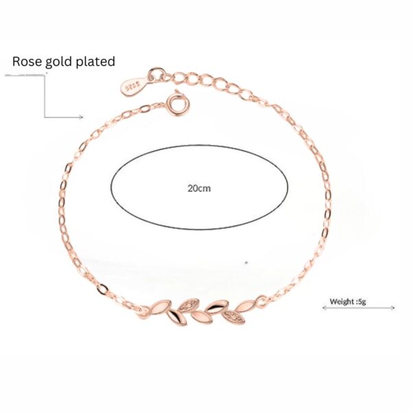 Nilu's Collection Copper Sterling Silver Plated Charm Bracelet for Women & Girls - Image 3