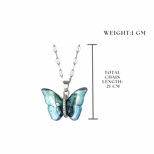 Nilu's Collection Butterfly Pendant Necklace for Women & Girls | Neck Chain | Locket | Modern Design - Image 4