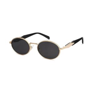 4Flaunt essntl Series Retro Oval Ellipse Sunglasses for Men &