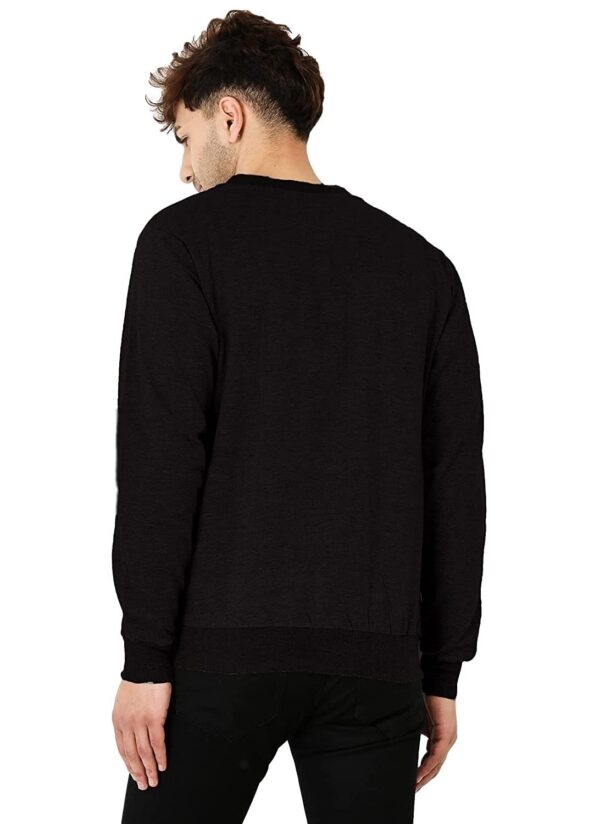 LEOTUDE CASUAL JACKET For Men's Loopknit Full Sleeve Regular Fit Solid Bomber Jacket (Color Black) - Image 6