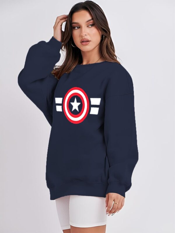 LEOTUDE Women's Loopknit Loose Fit Full Sleeve With Drop Shoulder Round Neck Sweatshirt - Image 4