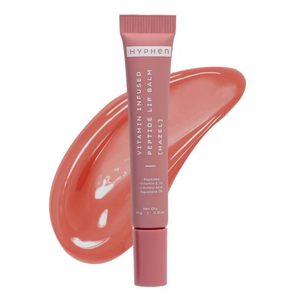 Hyphen Tinted Lip Balm - Hazel | 1% Vitamin E, 2% Squalane & Peptides | Brightening Lip Balm for - Image 2