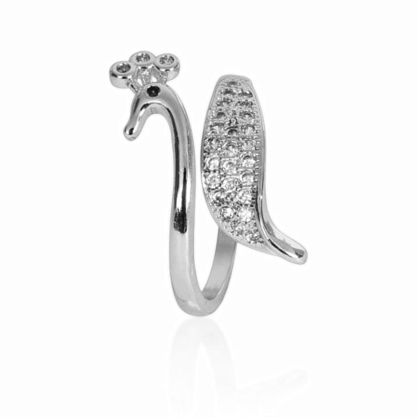Nilu's Collection Silver-Plated Adjustable Ring for Women & Girls – Elegant Sparkling American - Image 2