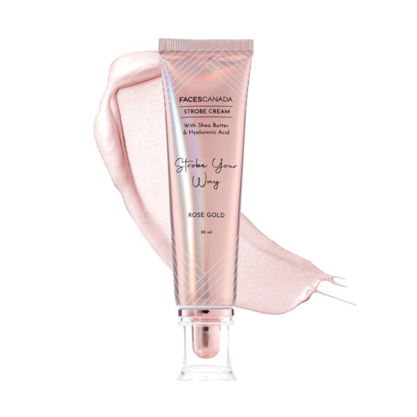 FACESCANADA Strobe Cream - Rose Gold, 30Ml | Primer + Highlighter + Moisturizer | Shea Butter & - Image 2