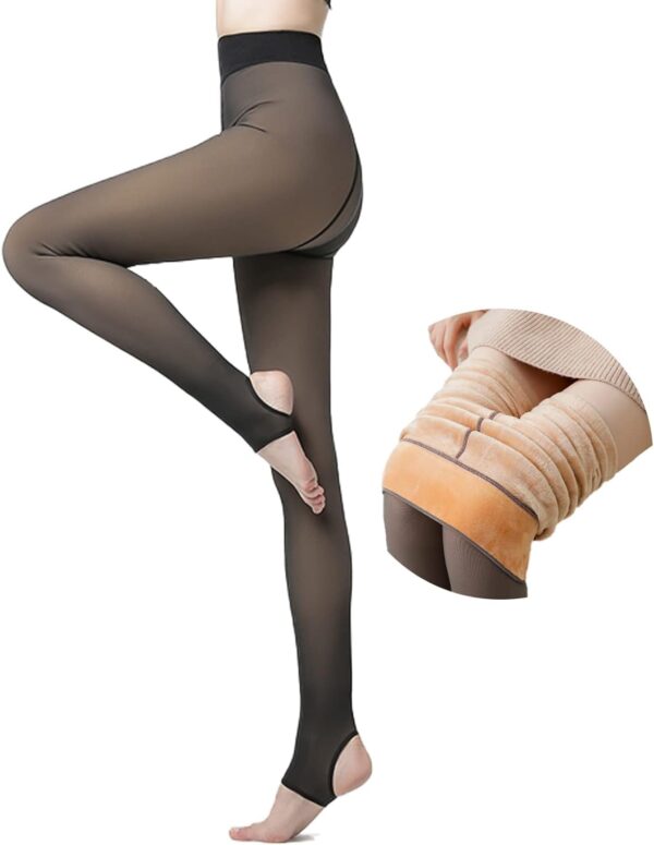 HSR Winter Warm Thermal Fleece Lined Women Leggings Pants (Waist Size : 26 to 34 Inch Stretchable) - Image 2