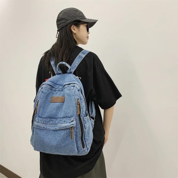 ZAINTO Denim Backpacks for men and women Stylish Outdoor Travel bag - Image 3