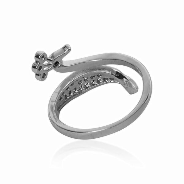 Nilu's Collection Silver-Plated Adjustable Ring for Women & Girls – Elegant Sparkling American - Image 4