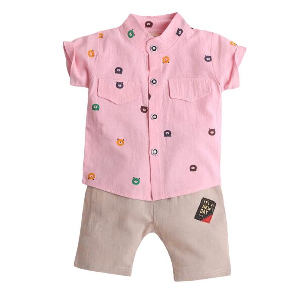 Hopscotch Boy's Cotton Solid Clothing Set - Image 2