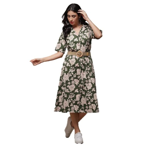 BIBA Women Cotton Straight Printed Dress - Image 2