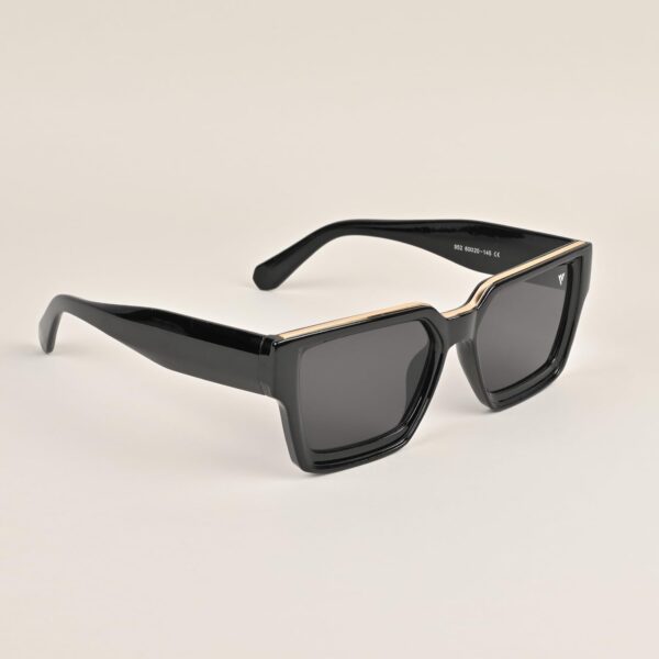 Voyage UV Protected Square Men & Women Sunglasses (952MG3669 | Black Lens & Frame) - Image 7