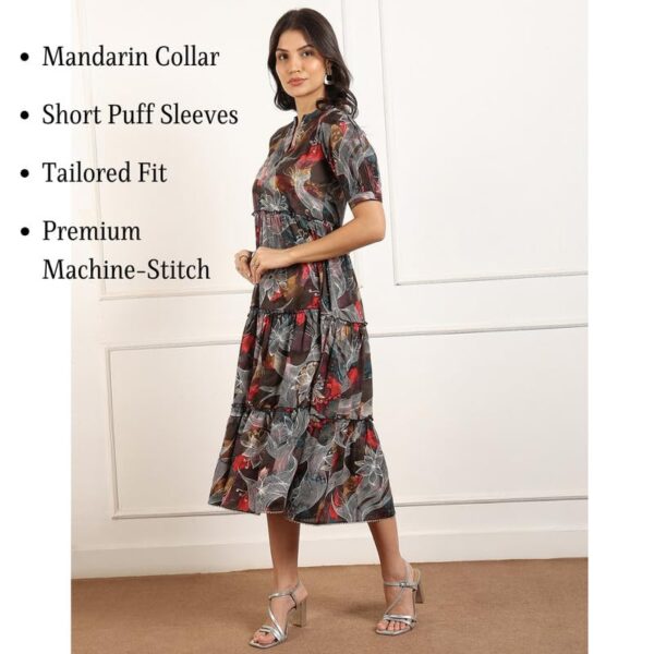 DUMMY SHAPE Dress for Woman | Stylish Cotton Rayon Printed Fit & Flare Midi One Piece for Women - Image 4