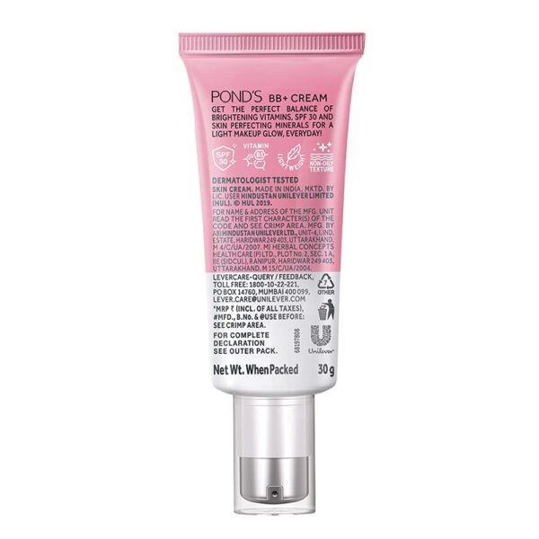 POND'S BB+ Cream, Instant Spot Coverage + Light Make-up Glow, Ivory 30g - Image 3