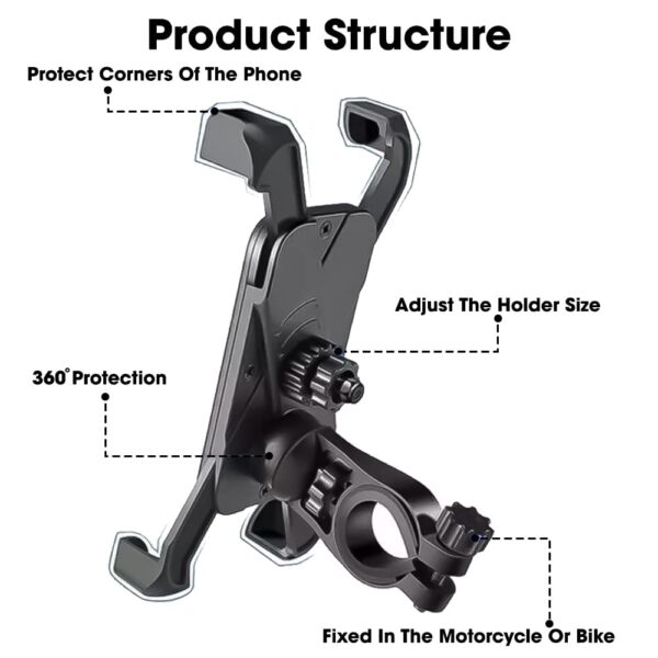 Sounce Waterproof New Bike Phone Mount Anti Shake and Stable 360‚° Rotation Bike Bicycles - Image 4