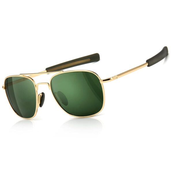 SUNGAIT Men's Military Style Polarized Pilot Aviator Sunglasses - Bayonet Temples - Image 2
