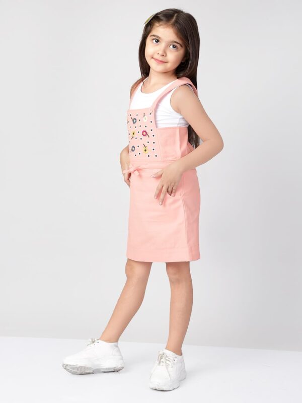 Naughty Ninos Girls Pinafore Dress,Peachy Pink - Image 6