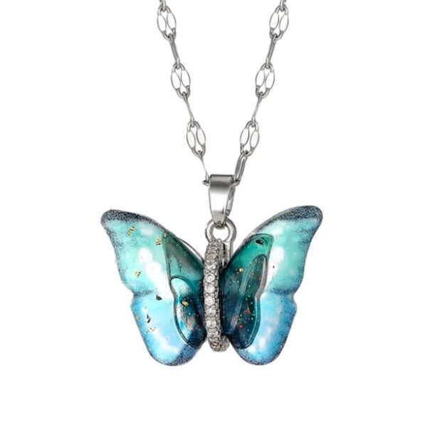 Nilu's Collection Butterfly Pendant Necklace for Women & Girls | Neck Chain | Locket | Modern Design - Image 2