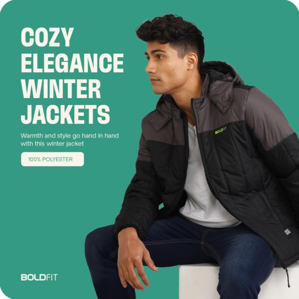 Boldfit Jacket For Men Winter Wear Puffer Standard Length Jacket For Men Monsoon Winter Wear For Men - Image 8