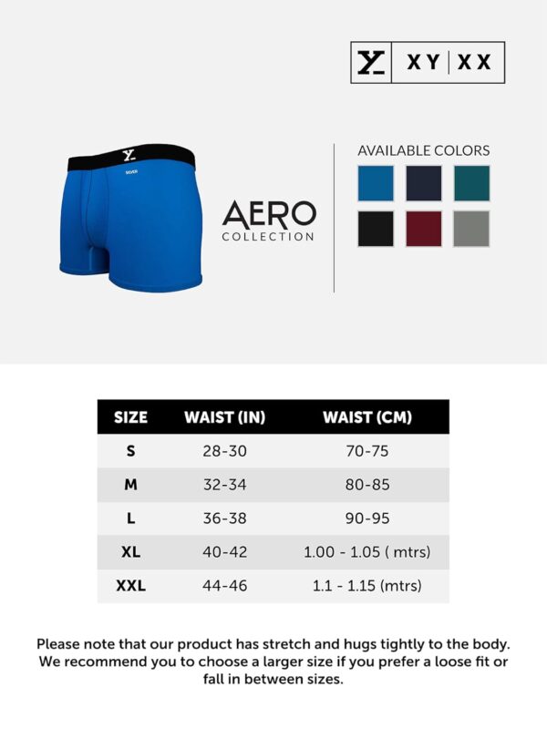 XYXX Men's Aero Super Combed Cotton Regular Fit Solid Antimicrobial Trunks with No Marks Waistband - Image 5