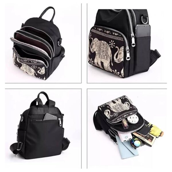 NME COLLECTION Ethnic Style Waterproof Oxford Backpack Ladies Fashion Travel PU Bag Large Capacity - Image 3
