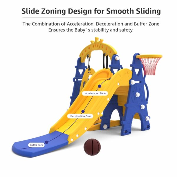 Amazon Brand - Solimo 3-in-1 Garden Castle Slide & Swing for Indoor & Outdoor Use | for Kids 2-8 - Image 7