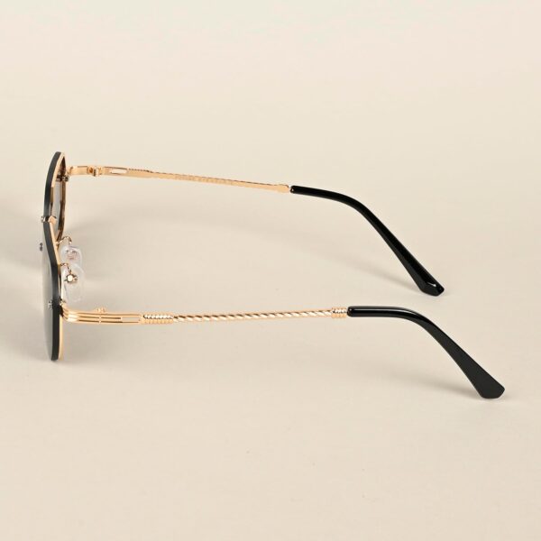 Voyage UV Protected Black Rectangle Sunglasses for Men & Women (Size: Medium | 9032MG4321 | Golden - Image 7