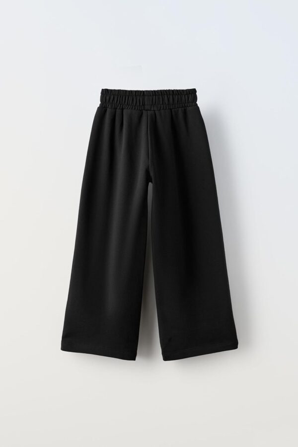 Alan Jones Clothing Girls Solid Cotton Wide Leg Trackpant | French Terry Fabric | Relaxed Fit | Wide - Image 4