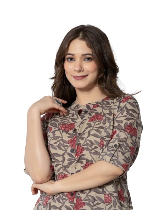 rytras Women's Cotton Printed A-Line Kurta with Palazzo Pant Set - Image 6