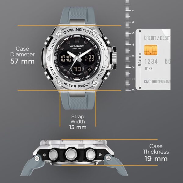 Carlington Resin Analog-Digital Sports Watch Chronograph,Dual - Image 4