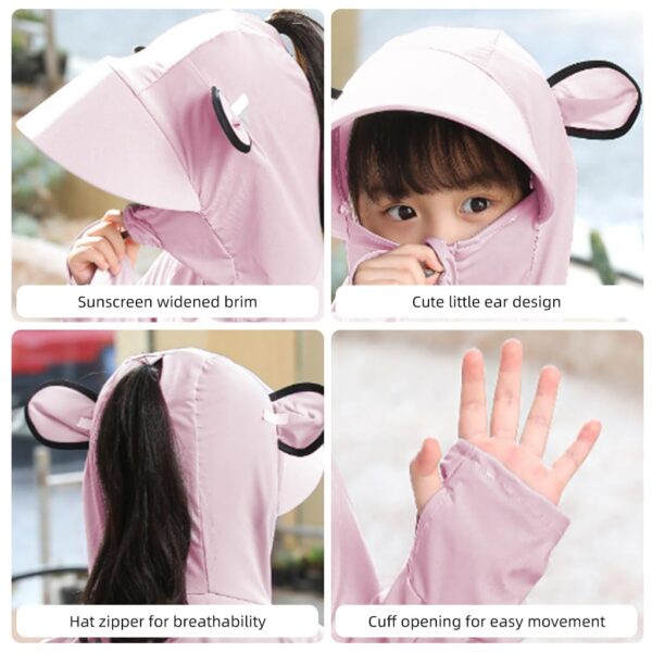 PALAY® Sunscreen Jacket for Girls, UPF 50+ Sun Protection Hoodie Jacket for Girl Kid Long Sleeve - Image 4