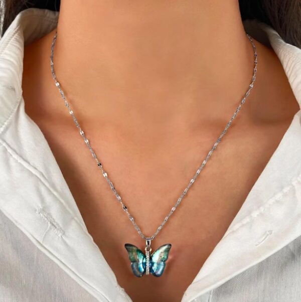 Nilu's Collection Butterfly Pendant Necklace for Women & Girls | Neck Chain | Locket | Modern Design - Image 5