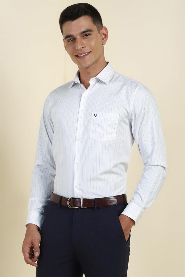Allen Solly Men's Cotton Classic Fit Stripe Formal Shirt - Image 3