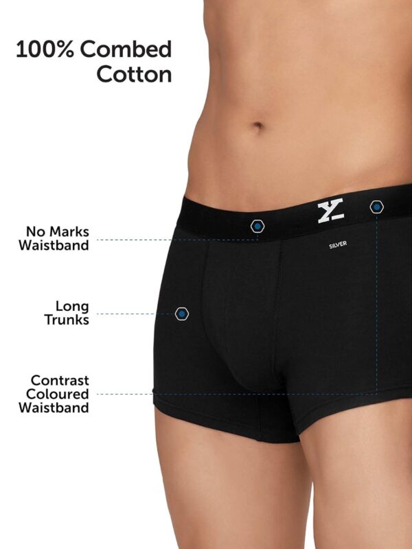 XYXX Men's Aero Super Combed Cotton Regular Fit Solid Antimicrobial Trunks with No Marks Waistband - Image 7