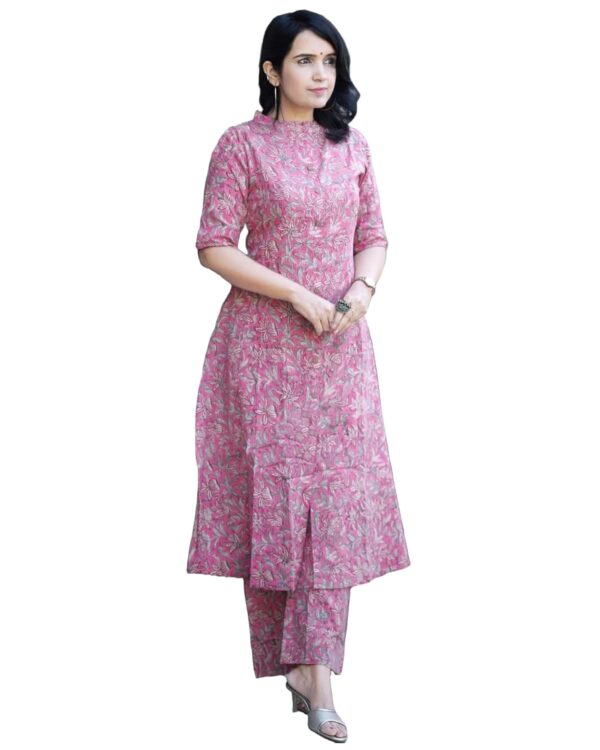 ANNI DESIGNER Women's Cotton Blend Floral Kurta with Pant - Image 2