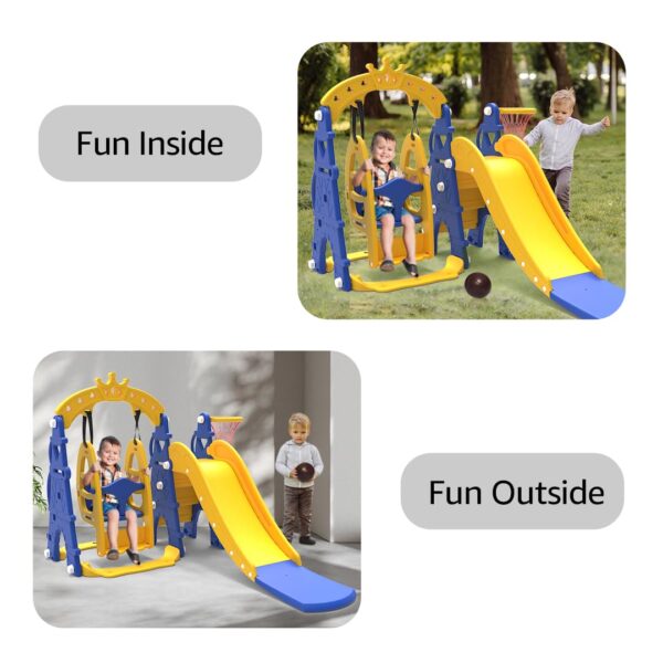 Amazon Brand - Solimo 3-in-1 Garden Castle Slide & Swing for Indoor & Outdoor Use | for Kids 2-8 - Image 8